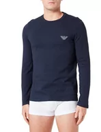 Koszulki męskie - Emporio Armani Męski T-shirt z logo Rubber Pixel, morski, M - miniaturka - grafika 1
