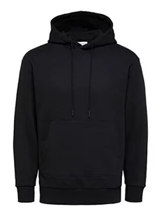 SELECTED HOMME Męska bluza z kapturem SLHRELAXJACKMAN Hood Sweat S NOOS, czarna, M, czarny, M - Bluzy męskie - miniaturka - grafika 1