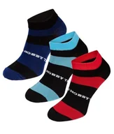 Majtki męskie - Skarpetki krótkie STRIPES trójpak niebiesko-granatowo-czerwony-44-46 - miniaturka - grafika 1