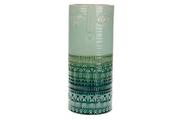 Donice - DecoHome Donica ceramiczna zielona ze wzorem twarzy 15x36cm 38950-042 - miniaturka - grafika 1