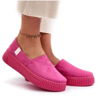 Trampki damskie - Tenisówki Damskie Na Platformie NN276009 Memory Foam System Fuksja 36 - miniaturka - grafika 1