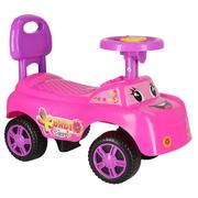 Jeździki dla dzieci - ﻿Jeździk pchacz samochodzik uśmiechnięty z klaksonem różowy - miniaturka - grafika 1