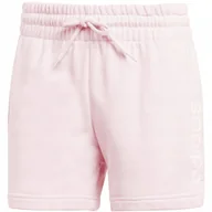 Spodenki damskie - Spodenki damskie adidas Essentials Linear French Terry różowe IC6877 XL - miniaturka - grafika 1