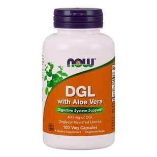 NOW FOODS DGL with Aloe Vera (Lukrecja z Aloe Vera) 100 Kapsułek wegetariańskich - Układ pokarmowy - miniaturka - grafika 1