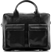 Teczki i aktówki - Belveder Torba na laptopa skórzana 15 czarna BVL82 - miniaturka - grafika 1