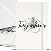 Notesy i bloczki - Personalizowany Notes Notatnik Bujo A5 Biały KWIAT - miniaturka - grafika 1