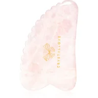 Rollery do masażu - Crystallove Crystallove Płytka 3D do masażu Gua Sha z Kwarcu Różowego Karbowana Natychmiastowy efekt masażu i drenażu limfatycznego 1 szt. - miniaturka - grafika 1
