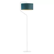Lampy stojące - Nowoczesna lampa podłogowa, Lysne, Tessalia Velur, E27, 60W, Zieleń butelkowa ze złotym wnętrzem - miniaturka - grafika 1