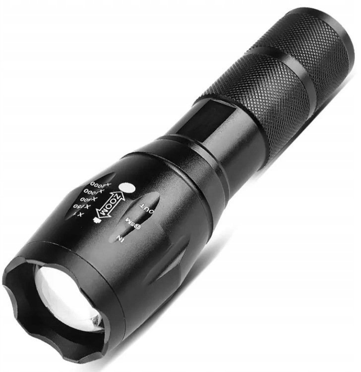 Alogy Latarka taktyczna XML-T6 SKU290-2 LED zoom akumulatorowa wodoodporna