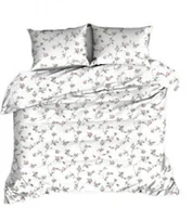Pościel - Pościel flanelowa 160x200 biała różowa kwiaty 1228 Flanela Max - miniaturka - grafika 1