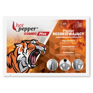 Hot Pepper Combo Plus, plaster rozgrzewający 9 cm x 14 cm, 1 sztuka - Stawy, mięśnie, kości - miniaturka - grafika 1