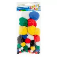 Pozostałe akcesoria dla plastyków - Craft with Fun Ozdoba dekoracyjna Pompon Kol Akryl 60szt Pbh 12/144 - miniaturka - grafika 1