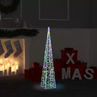 Oświetlenie świąteczne - vidaXL vidaXL Stożek dekoracyjny, akrylowy, kolorowy, LED, 90 cm - miniaturka - grafika 1