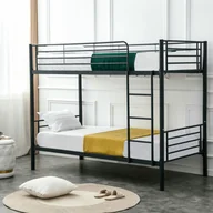 Łóżka - Łóżko Piętrowe Dla Dzieci 90x200 cm RODEZ Metalowe Czarne - miniaturka - grafika 1
