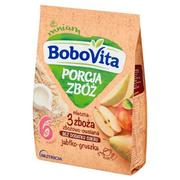 Kaszki dla dzieci - Nutricia BOBOVITA PORCJA 4 ZBÓŻ Kaszka mleczna o smaku jabłkowo-gruszkowy - miniaturka - grafika 1