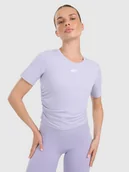 Koszulki sportowe damskie - 4F Top do jogi i pilatesu szybkoschnący damski - fioletowy XL - miniaturka - grafika 1