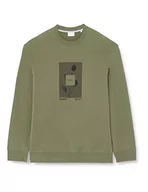 Bluzy męskie - s.Oliver Big Size Bluza męska, zielona, XXL, zielony, XXL - miniaturka - grafika 1