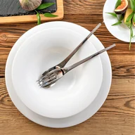 Serwisy obiadowe - Serwis obiadowy porcelanowy Komplet talerzy na 12 osób PLUS WHITE - miniaturka - grafika 1