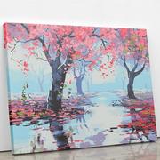 Malowanie po numerach - Różowe drzewa - Malowanie po numerach 50x40 cm - miniaturka - grafika 1