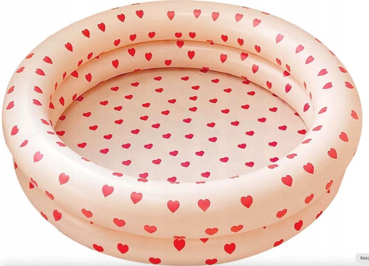 Basen dla dzieci dmuchany okrągły pompowany dziecięcy serduszka serca 120CM XXL