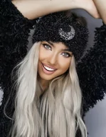 Czapki damskie - Czarna Opaska Zimowa Luna - miniaturka - grafika 1