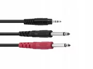 Akcesoria do nagłośnienia - OMNITRONIC Adaptercable 3.5 Jack/2xJack ECO 1,5m bk 30225234 - miniaturka - grafika 1