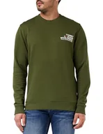 Bluzy męskie - Tommy Jeans Męska bluza TJM Reg Entry Graphic Crew, Ciemnozielony oliwkowy, XXL - miniaturka - grafika 1