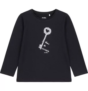 Bluzki dla dziewczynek - T-shirt z długim rękawem dla dziewczynki, z napisem klucz do szczęścia, czarny 3-8 lat - grafika 1