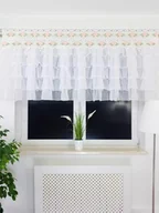 Firany - FIRANA GOTOWA W FALBANY Z GIPIURĄ WOAL 200/90CM BIAŁA FIRANKI DO SALONU - miniaturka - grafika 1