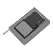 Notesy i bloczki - Notes z kieszenią Irun, szary - miniaturka - grafika 1