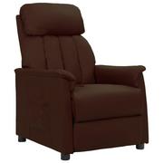 Fotele - shumee Fotel rozkładany brązowy sztuczna skóra - miniaturka - grafika 1