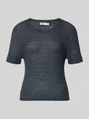 Swetry damskie - Sweter z dzianiny o kroju regular fit z krótkimi rękawami Model 'SUNNY' - miniaturka - grafika 1