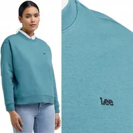 Bluzy damskie - Lee LOGO CREW SWS Eden ZIELONA DAMSKA BAWEŁNIANA BLUZA Z MAŁYM LOGO M - miniaturka - grafika 1