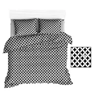 Pościel - Extrapościel Pościel bawełniana 180x200 R145 czarna maroko białe 212N - miniaturka - grafika 1