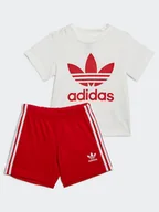 Komplety dla niemowląt - adidas Komplet t-shirt i szorty sportowe Trefoil Shorts Tee Set IB8639 Czerwony Regular Fit - miniaturka - grafika 1