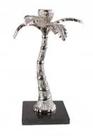 Świeczniki - ŚWIECZNIK PALMA kandelabr ALUMINIUM MARMUR 26cm - miniaturka - grafika 1