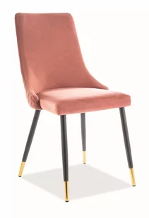 Signal Krzesło PIANO VELVET czarno/złote nogi, róż antyczny aksamit BLUVEL 52 - Krzesła - miniaturka - grafika 1