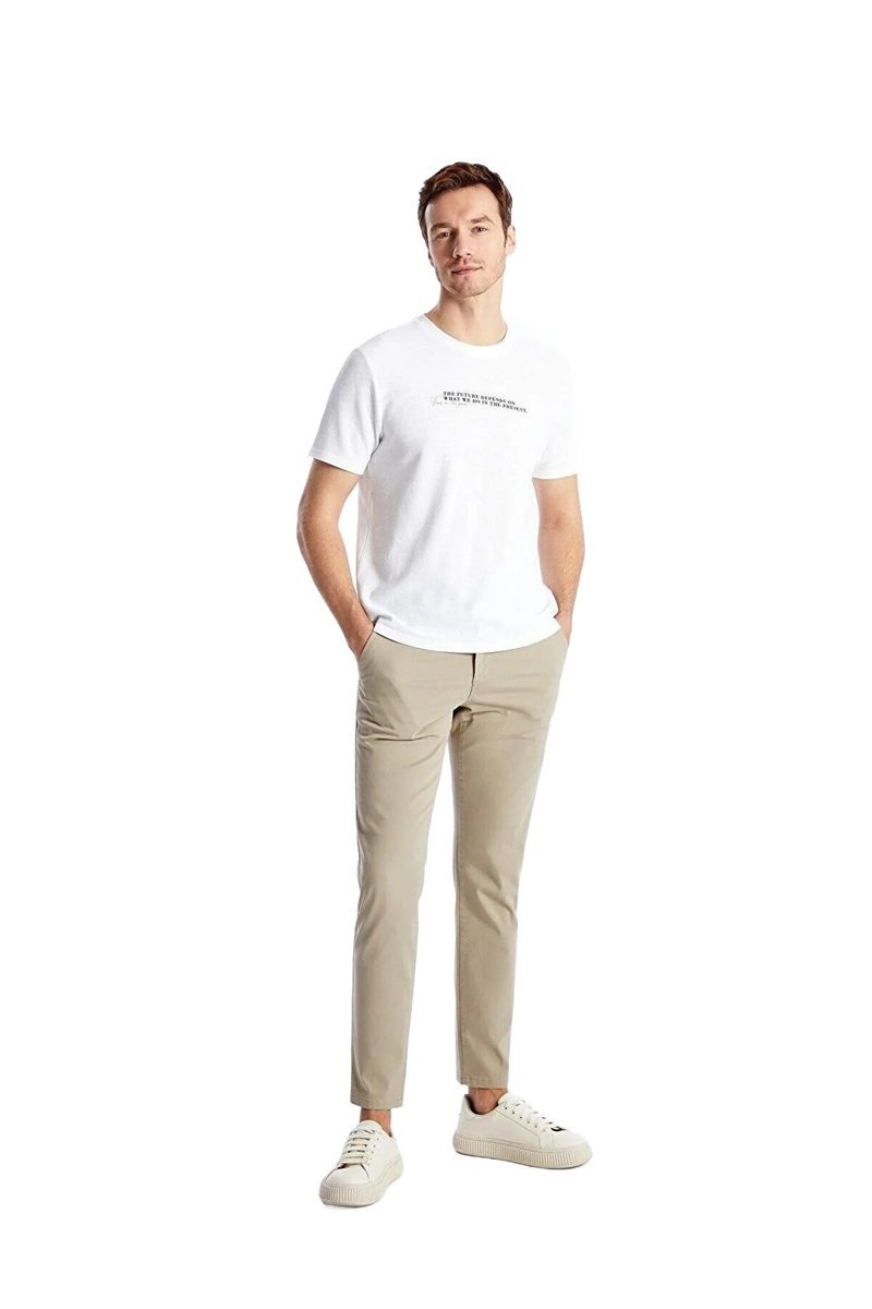 LC WAIKIKI SPODNIE MĘSKIE CASUAL CHINOS BEŻOWE PROSTE NA CO DZIEŃ 28 5DA