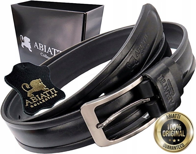 2X EKSKLUZYWNY SKÓRZANY PASEK MĘSKI DO SPODNI ABIATTI GRUBA SKÓRA CIĘTA MOC