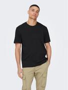 Koszulki męskie - Only & Sons T-Shirt 22025208 Czarny Regular Fit - miniaturka - grafika 1