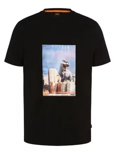 BOSS Orange - T-shirt męski  TeFragile, czarny - Koszulki męskie - miniaturka - grafika 1