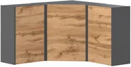 Szafki kuchenne - Szafka Kuchenna Wisząca Modułowa Narożna Bella 90x90cm Szara Mat Dąb Wotan - miniaturka - grafika 1