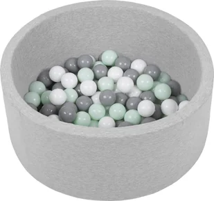 Selonis Suchy basen okrągły z piłeczkami 6 cm jasnoszary: biały-szary-mięta 70 x 30 cm / 150 piłek - Suche baseny - miniaturka - grafika 1