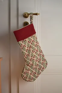 Skarpeta świąteczna we wzory w kwiaty - Ozdoby bożonarodzeniowe - miniaturka - grafika 1