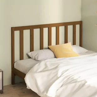 Lumarko Wezgłowie łóżka, brązowe, 156x4x100 cm, lite drewno sosnowe - Inne meble do sypialni - miniaturka - grafika 1