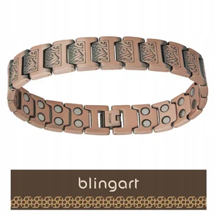 BLINGART Bransoletka miedziana MĘSKA magnetyczna zatrzaskowa PREZENT - Bransolety męskie - miniaturka - grafika 1