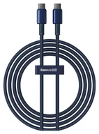 Kable USB - Baseus Tungsten Gold USB-C do USB-C, 100W, 2m niebieski - miniaturka - grafika 1