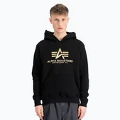 Bluzy męskie - Bluza męska Alpha Industries Basic Carbon Hoody black/gold - miniaturka - grafika 1