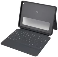 Akcesoria do tabletów i e-booków - Logitech Rugged Folio do iPada (7., 8. i 9. generacji) – etui ochronne ze złączem Smart Connector i wytrzymały, włoski układ QWERTY – czarny - miniaturka - grafika 1