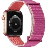 Akcesoria do smartwatchy - Pasek Alogy Nylon Strap z rzepem do Apple Watch 1/2/3/4/5/6/7/8/SE 38/40/41mm Różowy - miniaturka - grafika 1
